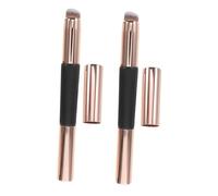 minkissy 2 Pièces Pinceaux de Maquillage Double Embout Silicone avec Capuchon Brosse Rétractable pour Lèvres Correcteur Gloss et Nail Art Portable et Hygiénique pour Usage Quotidien et