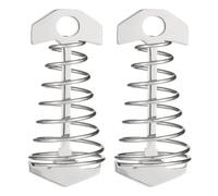 minkissy 2 Pièces Piquets de Tente en Acier Inoxydable Forme Arête de Poisson Argentés, Crochet Réglable sans Dommage pour Camping sous Pluie et Planches en Bois
