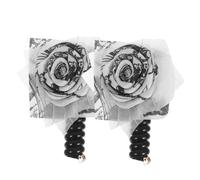 minkissy 2 Pièces Puff Hair Band With Thousand Character Braided Design Telephone Cord Hair Rope Elastic Ponytail Holders For Women Versatile Chinese Style