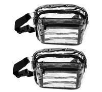 minkissy 2 Pièces Sac Banane Transparent Imperméable Léger avec Ceinture Ajustable Pochette Petite et Lumineuse pour Sport Randonnée et Usage Quotidien