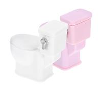 minkissy 2 Pièces Toilettes Réalistes pour Maison de Poupée Accessoires de Salle de Bain pour Jeu de Rôle et Éducation Imaginative