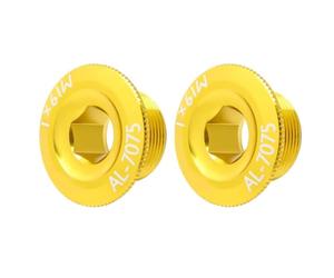 minkissy 2 Pièces Vis de Fixation du Pédalier M19 en Alliage D'aluminium Or | Compatibilité Large, Couvercle de Manivelle, Montage et Démontage Faciles, Format Compact