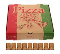 minkissy 20 Boîtes à Pizza Pliables en Papier Kraft 18,5 X 18,5 X 4 Cm pour Emporter, Boîte de Rangement Alimentaire en Carton Ondulé pour Pizzerias et Restauration à Emporter