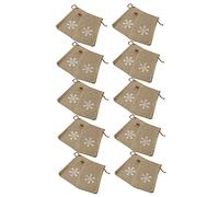 minkissy 20 Pièces En Toile De Jute Flocon De Neige Mini à Cordon Non Cookie Pliable Filet Sachet D'emballage De Bonbons De Haricots Accessoires De Bonbons Gommeux Service Lin