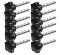 minkissy 20 Pièces Vis de Poignée Étoile M10x70 Noire en Acier Inoxydable et Plastique Bouton Moleté pour Serrage Facile, pour Projets DIY et Fixation Machine