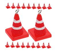 minkissy 20pcs Charmes de Cônes de Signalisation Résine Mini Jouets de Sable Porte-clés Mini Cône de Signalisation pour DIY Craft Projects et Creative Photography