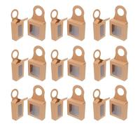 minkissy 24 Pièces Boîtes à Papier Kraft avec Fenêtre Suspendu Boîte de Fête pour Bouteilles de de Stockage Compacte pour Décorations et Douceurs