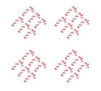minkissy 24 Pièces Breloque Canne à Sucre de Noël Blanche, Accessoire DIY | Mini Décoration Festive à Rayures, pour Scrapbooking et Papeterie, Style Mignon, Usage Créatif