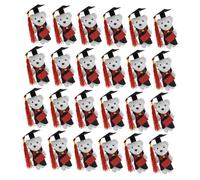 minkissy 24 Pièces Lot de 24 Petits Ours en Peluche Style Dessin Animé, Décorations Bouquet DIY, Présents de Fin d'Études 2023, Peluches Légères et Flexibles pour Remise de Diplômes