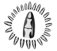 minkissy 24 Pièces ongle halloween ongles halloween Ongles d'Halloween autocollants ongles ongle autocollant formes d'ongles Gel Clous colle sur les ongles appuyez sur de faux ongles résine