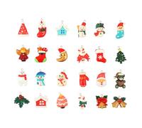 minkissy 24pièces Pendentifs de Noël Résine Breloques Soi-même Accessoires pour Bijoux Décoratifs
