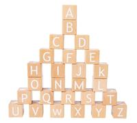 minkissy 26 pièces Blocs de Construction Bois Lettres et Chiffres Colorés Jouets Éducatifs Portables pour Garçons et Filles Apprentissage Précoce