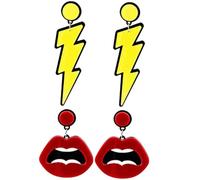 minkissy 2Paires Boucles Oreilles Vintage pour Géométriques Éclair et Accessoires Originaux pour Saint