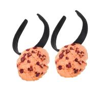 minkissy 2pièces Bandeau Amusant Forme De Biscuit Serre-tête Décoré De Biscuits Peluche Accessoire De Cheveux Pour Photomaton Et Cosplay