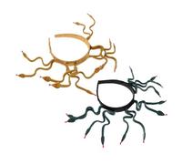 minkissy 2pièces Bandeau Méduse Serpent Lot De Serre-tête Flexible Pour Femmes Et Filles Coiffe Hydre Brillante Couronne Égyptienne Accessoires De Déguisement Pour Halloween