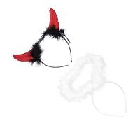 minkissy 2pièces Bandeaux De Diable Pour Halloween Accessoires De Costume Décoration Halloween Coiffe De Cosplay Ange Bandeaux De Cosplay De Diable