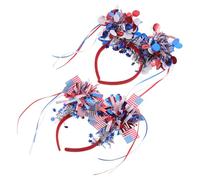 minkissy 2pièces Bandeaux Décorés Drapeau Américain Accessoires de Cheveux pour Fête Nationale Américaine Coiffe Patriotique pour Femmes et Filles pour Juillet Memorial Day