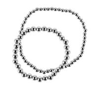 minkissy 2pièces Bracelet Acier Titane Pour Femme Bracelet à Billes Quotidien à Perles Rondes Extensibles