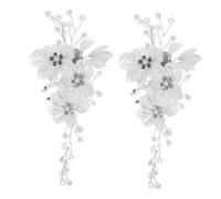 minkissy 2pièces Épingles à Cheveux de Mariage Perles pour Chignon Accessoires Fleuris pour Mariée et Demoiselles Honneur