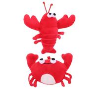 minkissy 2pièces Lot De Broches Peluche Homard Et Crabe Badge Revers Fruits De Mer Mignon Accessoire Décoration Costume Océan Pour Fêtes Et Rassemblements