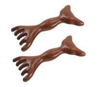 minkissy 2pièces Peigne de Massage Bois à Dents Larges pour Chevelu Double Extrémité Outil de Relaxation Massage Manuel Léger et Portable