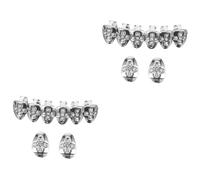 minkissy 3 Ensembles Orcers en diamant pour oral croisillons bretelles bretelles de costumes Bijoux des RAPPER décoration de dent bijoux de dent grilles de dents cuivre