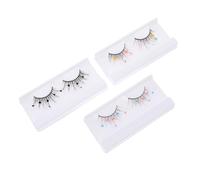 minkissy 3 Paires cils de couleur colle à cils duo vaporeux sourcil bande briller extensions de faux extension de maquillage des femmes avec couleur Imitation