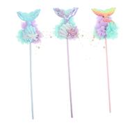 minkissy 3 Pièces Accessoires De Baguettes Décorations De Fête Pour Enfants Artisanat De Baguettes De Costume Faveurs De Partie De Princesse Wand En Tissu