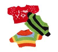 minkissy 3 Pièces Accessoires de Costume pour Poupée Ours Vêtements Décoratifs Tricot Faciles à Enfiler pour Filles Pulls Colorés Amusants pour Poupées et Animaux