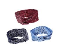 minkissy 3 Pièces Bandeaux Larges Tressés Bohème Pour Femmes Lot De Headbands Imprimés Fleurs Style Nature Accessoires Cheveux Confortables Antidérapants Pour Yoga Running Sport Quotidien