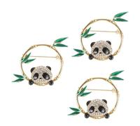 minkissy 3 Pièces broche panda mignon badge revers broche initiale accessoires esthétique de la broche broches d'animaux de dessin animé broche créative Alliage de zinc