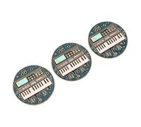 minkissy 3 Pièces Broches Musicales Alliage Émaillé Pins Miniatures de Guitare et Batterie Accessoires de Style pour Sacs et Tenues Cadeau pour Amateurs de Musique