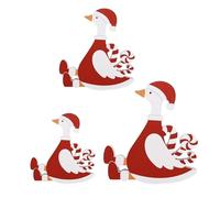 minkissy 3 Pièces Figurine Canard de Noël Mini, Décoration Festive pour Table