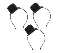 minkissy 3 Pièces Mini Top Hat Headband Noir Accessoire Léger et Confortable pour Carnaval Fête Anniversaire Mariage Vintage et Cosplay Victorien