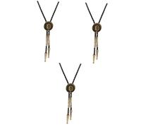 minkissy 3 Pièces Pendentif Cravate Western Cravate Bolo Cravate En Cuir Collier De Chapeau Occidental Collier De Chapeau Western Décoratif Cravate Occidentale Alliage De Zinc