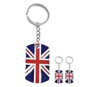 minkissy 3 porte-clés Union Jack en alliage de zinc électroplaqué | Émail aux couleurs britanniques, fixation sûre pour sacs et portefeuilles, pratique en voyage et , motif distinctif
