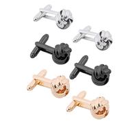 minkissy 3paires Lot Boutons De Manchette Style Nœud Métal Pour Homme Pour Chemises Et Costumes