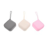 minkissy 3pièces Étui à Tétine Silicone Imperméable Boîte de Rangement Portable pour Tétines Garçon Fille Pochette de Voyage Hygiénique pour Sucettes
