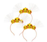 minkissy 3pièces Serre-tête Halloween Fibre Optique Bandeau Lumineux Citrouille Accessoire De Fête Décoratif
