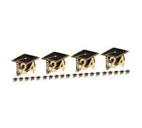 minkissy 4 Ensembles Broche De Chapeau De Docteur Feuilles De Départ Pour Étudiants Étiquettes Rapides Pompons Badge De Fête Badges De Remise De Diplôme Épingle À 6 pièces * 4