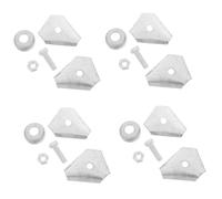 minkissy 4 Ensembles Pince de Mise la Terre Triangulaire en Acier Inoxydable Argenté Boulon et Capuchon Décoratif, Résistante aux Intempéries pour Installation Extérieure Rapide et Câblage