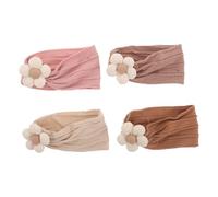 minkissy 4 Pcs Bandeaux à Fleurs pour Bébé Fille en Nylon Extensibles sans Marquer - Port Quotidien Séances Photo