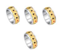 minkissy 4 Pièces anneau de rotation bijoux de doigt exquis bague bijoux homme bague cocktail bague rétro tourner l'anneau anneau masculin bague délicate bague de mode Acier inoxydable