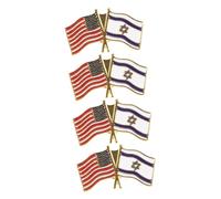 minkissy 4 Pièces Badge Métallique Broche De Drapeau Américain Drapeau National Décor De Vêtements Épinglette Décorative Épinglettes Épingler Des Drapeaux Épingles Revers Alliage De Zinc