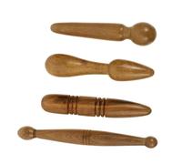 minkissy 4 pièces Bâtons de Massage Acupression Corps Outil Auxiliaire Manuel pour Massage Dos et Réflexologie Plantaire Accessoires Portables pour Relaxation Musculaire