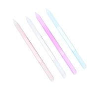 minkissy 4 Pièces Bloc Polissoir à Ongles Verre Limes à Ongles Professionnelles Repousse-cuticules Double Face Outil de Manucure