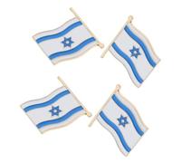 minkissy 4 pièces Broche Métal Drapeau Israël Épingle Émaillée Accessoire Patriotique pour Vêtements Sacs et Chapeaux Cadeau Symbolique National
