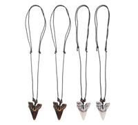 minkissy 4 Pièces Collier Dent de Requin Vintage, en Résine Pendentif Léger | Style Minimaliste Casual, Look Surf Inspiré, pour Superpositions et Usage Quotidien, Palette Assortie