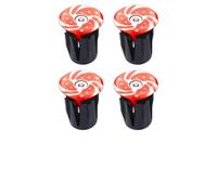 minkissy 4 Pièces Embouts de Guidon en Alliage D'aluminium Design Ergonomique Antidérapant pour VTT Adulte, Extrémités de Barre Robustes et Élégantes Rouges