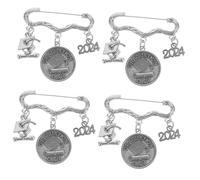 minkissy 4 Pièces Épinglette De Remise Des Diplômes Mon Goupille De Boutonnière Broche Lettre Revers Broche De La Saison Des Diplômes Clé Épinglettes Diplômés Accessoires Alliage De Zinc